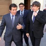 Recepció de l'alcalde Xavier Fonollosa i dels regidors al President Carles Puigdemont a l'Ajuntament de Martorell